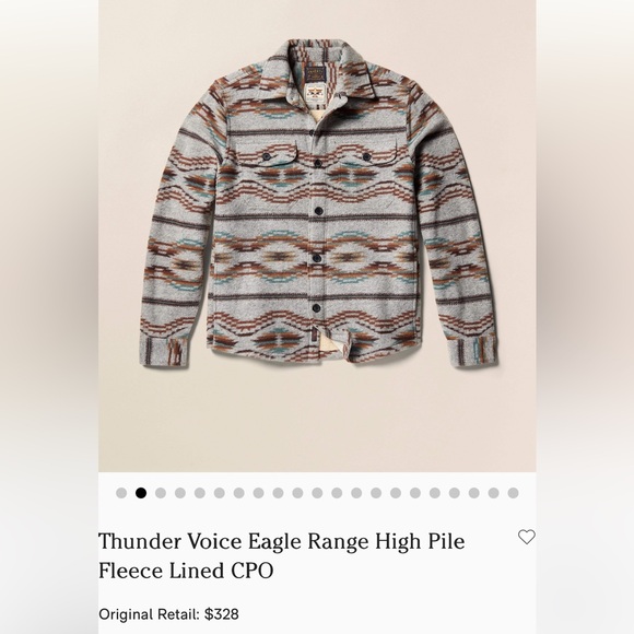 Faherty Thunder Voice Eagle Range High Pile Fleece Lined CPO - Picture 4 of 9